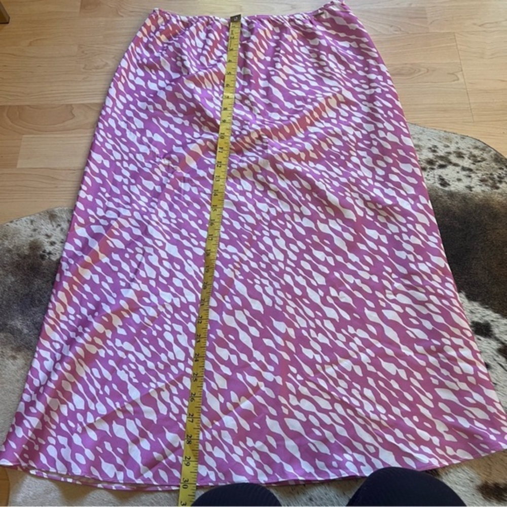 DIESEL Y2K Patterned Pink Satin Midi Skirt Size Medium - Picture 6 of 7